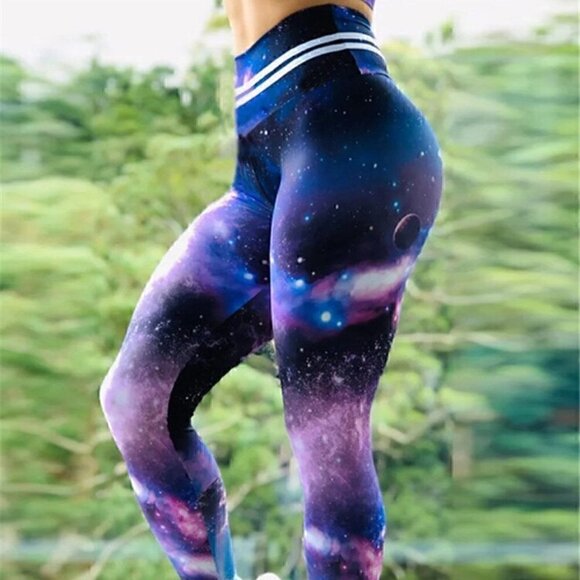 Nwot GALAXY LEGGINGS | NIGHT SKY UNIVERSE INFINITY REAL PICTURE PANTS | OUTFITTE - Picture 1 of 9